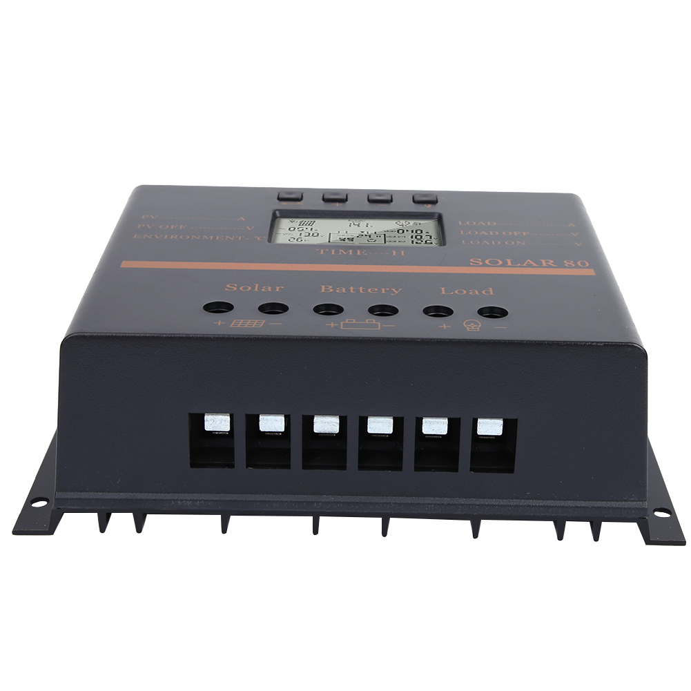 12v 24v Kfz 80a Pwm Solarladeregler Solarmodul-laderegler Lcd-display Solar80