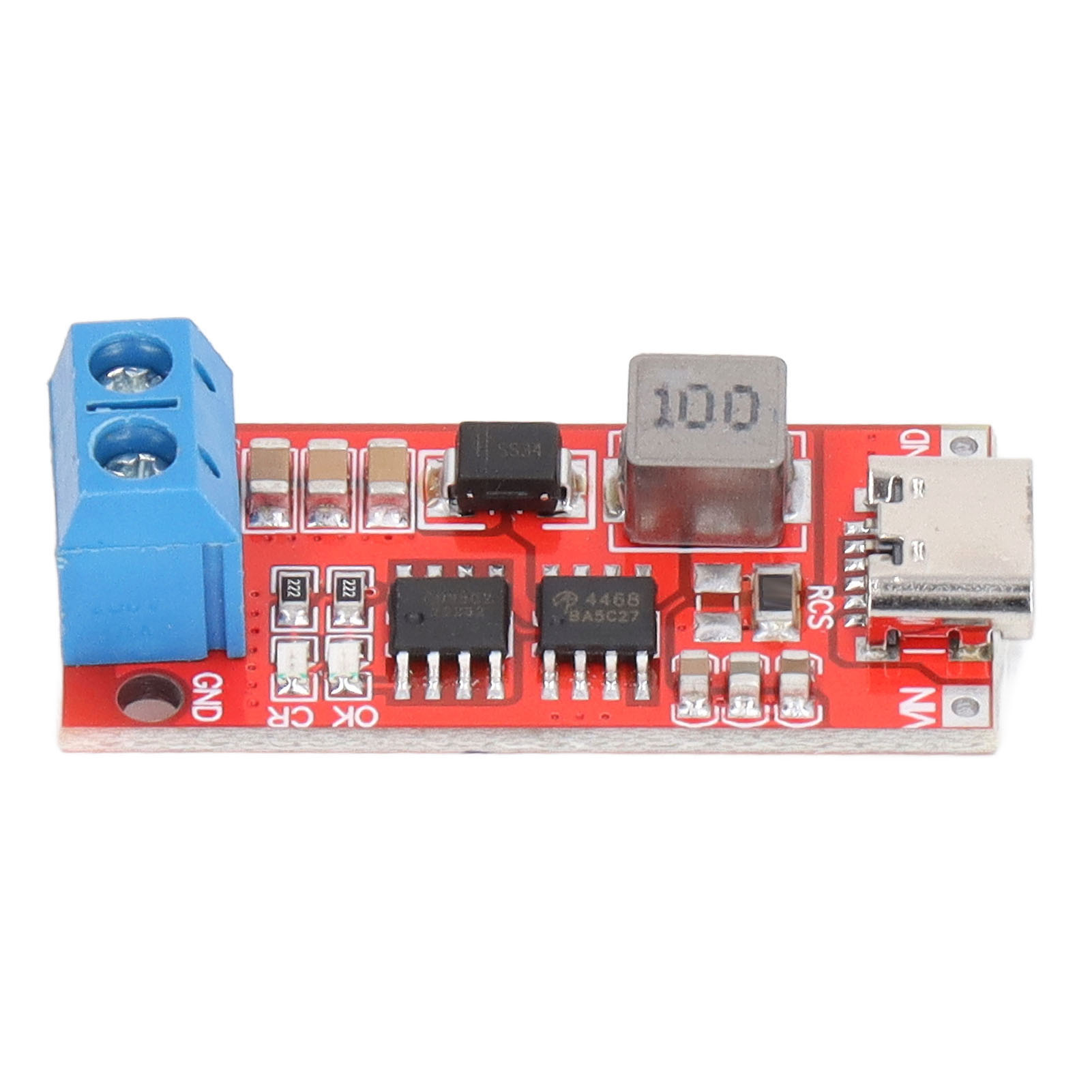 Batterielademodul Für 4s-li-ionen-akkus, Aufwärtswandler Typ C – 16,8 V, Rot, 2 A Eingang, 0,56 A Ladestrom