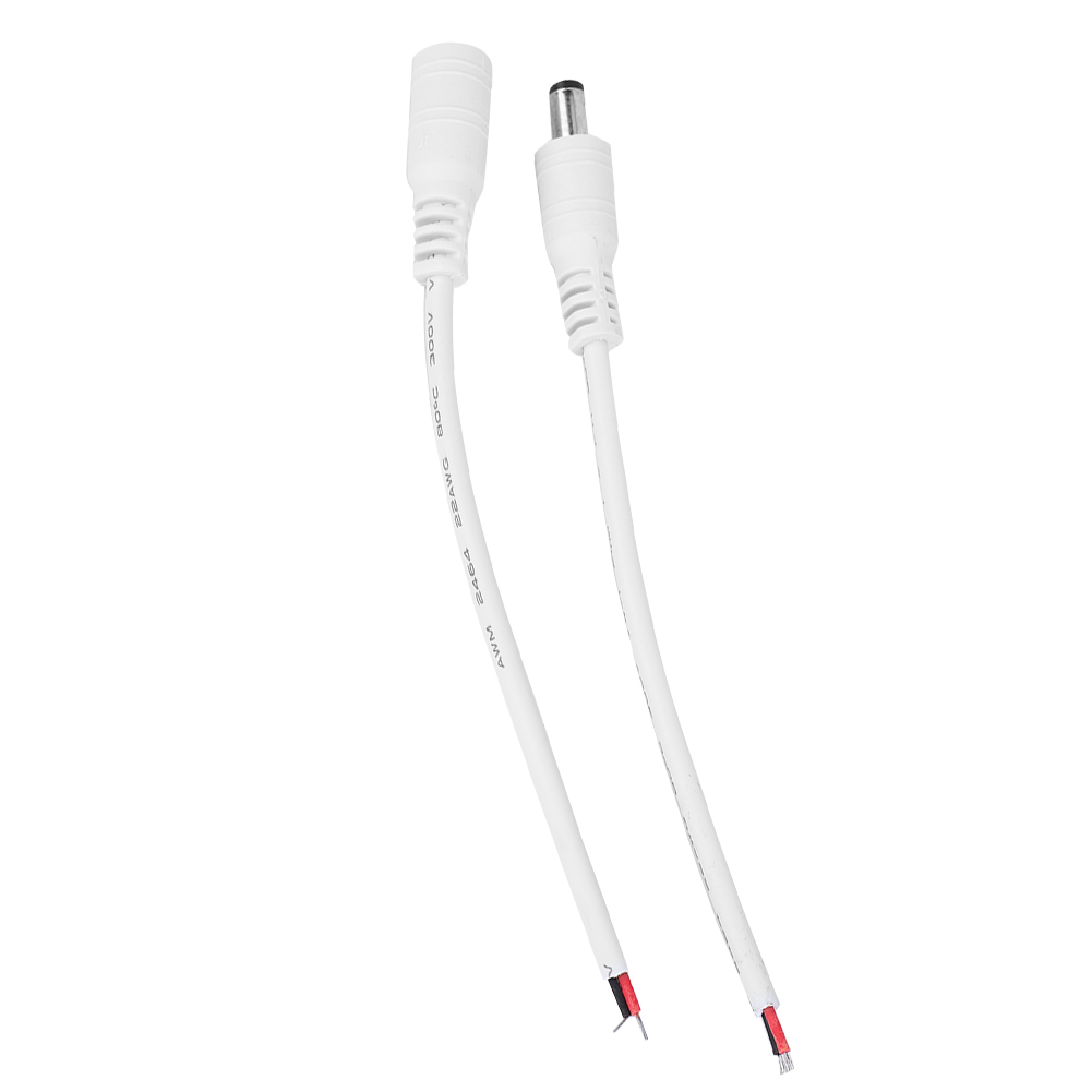 5 Paare 5,5 X 2,1 Mm Stecker/buchsen Für Dc-hohlstecker, Kabel (weiß)