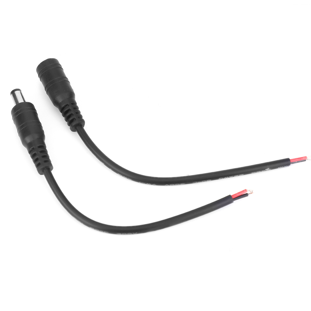 Paare 5,5 X 2,1 Mm Stecker/buchsen Für Dc-hohlstecker, Kabel (schwarz)