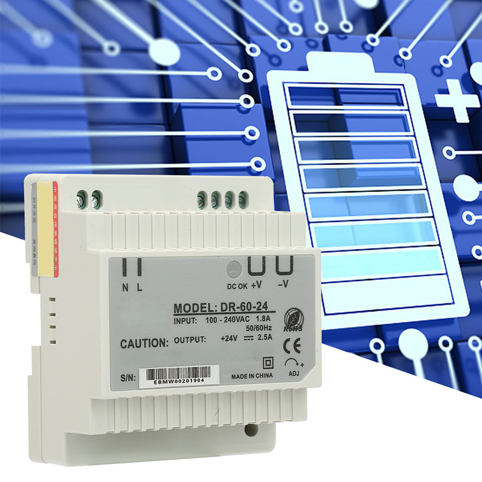Dr-60-24 60w Einzelausgang 24v Din-schienen-netzteil Ac/dc-schaltnetzteil
