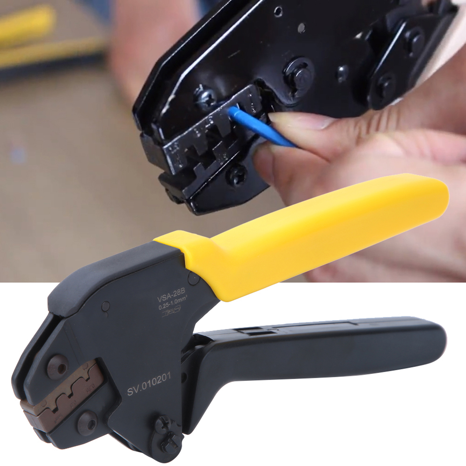 Crimpzange Vsa-28b Mit Ratschenmechanismus Für Federklemmen, Geeignet Für 0,25–1 Mm² Awg23-17