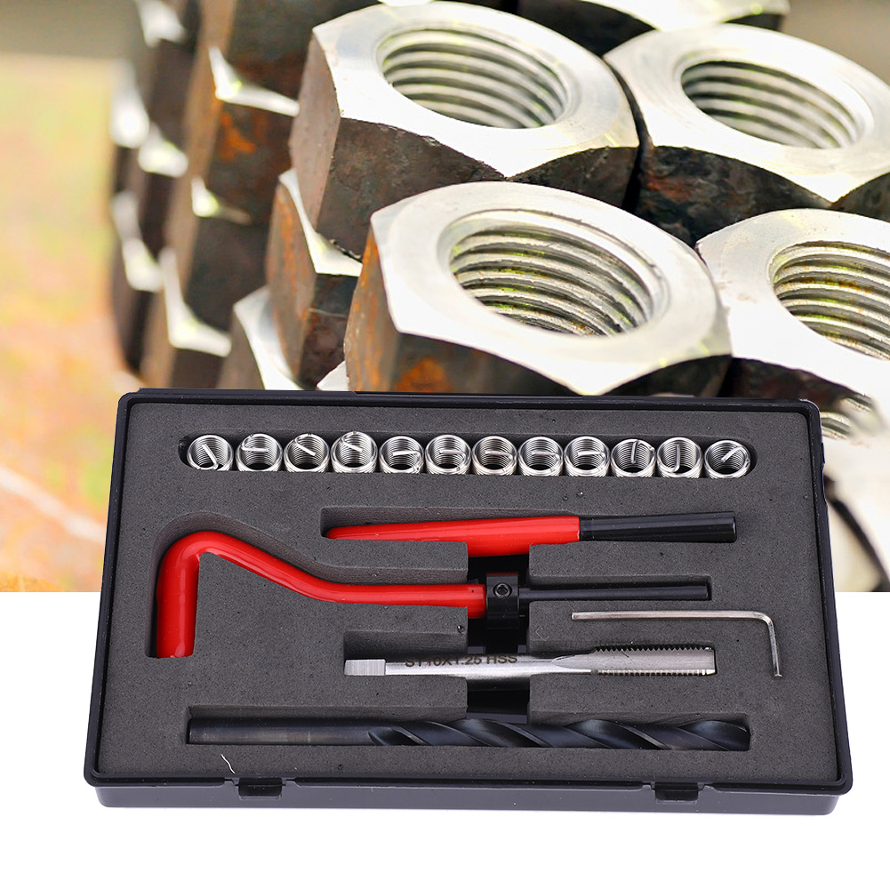 17-teiliges Gewindereparaturset M10x1,25 Edelstahl-gewindebohrer-set Für Innengewinde