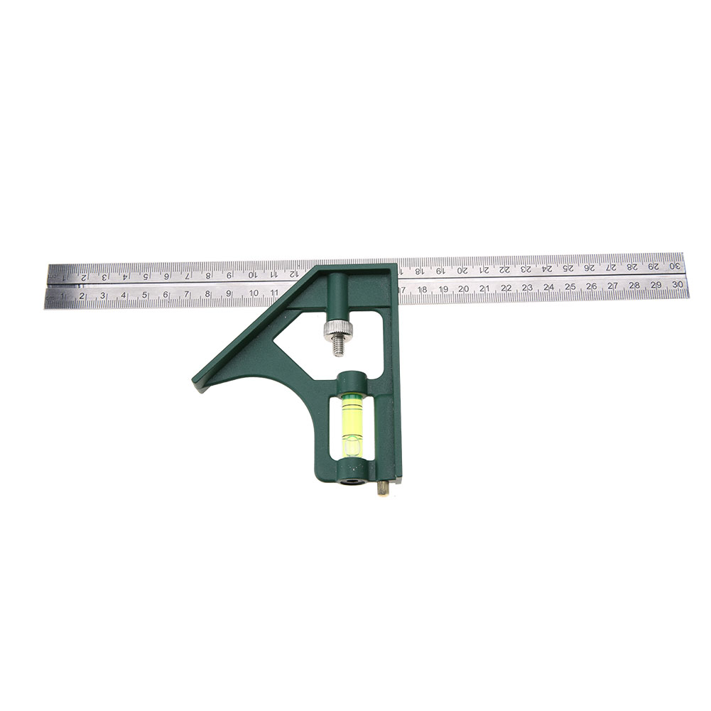 300 Mm Verstellbarer Edelstahl-winkelmesser (45/90 Grad) Mit Wasserwaage