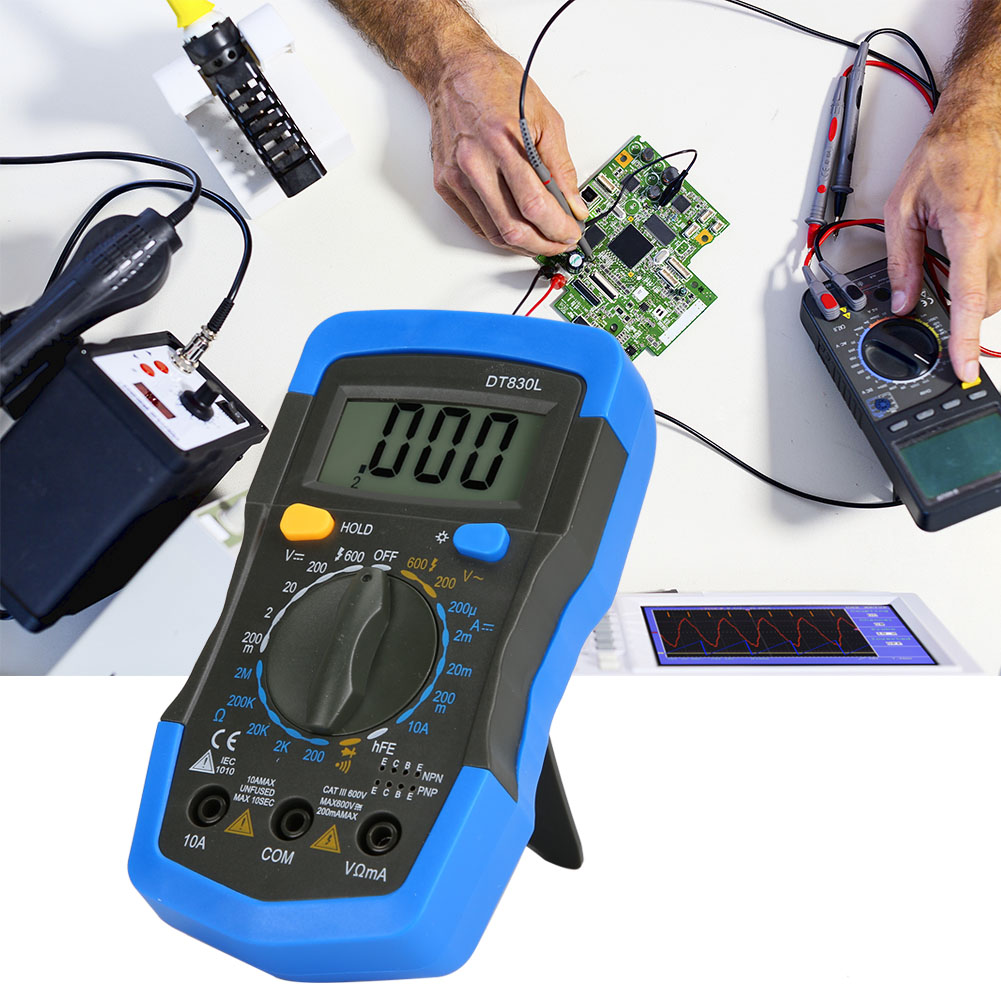 Tragbares, Handliches Digitales Mini-multimeter Mit Lcd-display Und Messfunktionen Für Gleich- Und Wechselspannung Sowie -strom (dt830l)