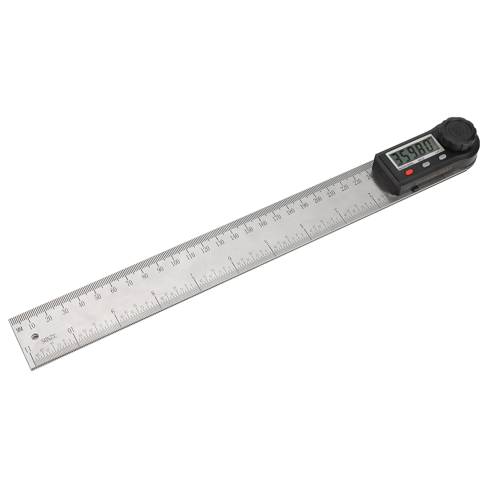 Elektronischer 2-in-1-winkelmesser Mit Digitalanzeige, 0-360°-holzbearbeitungslineal, Multifunktions-winkelmesser (300 Mm)