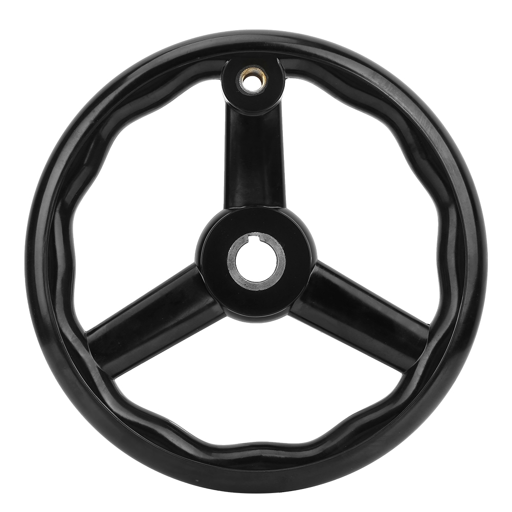 Schwarzes, Rutschfestes Bakelit-drehmaschinenhandrad (250 X 22 Mm) Mit 3 Speichen Und Griff Für Werkzeugmaschinen