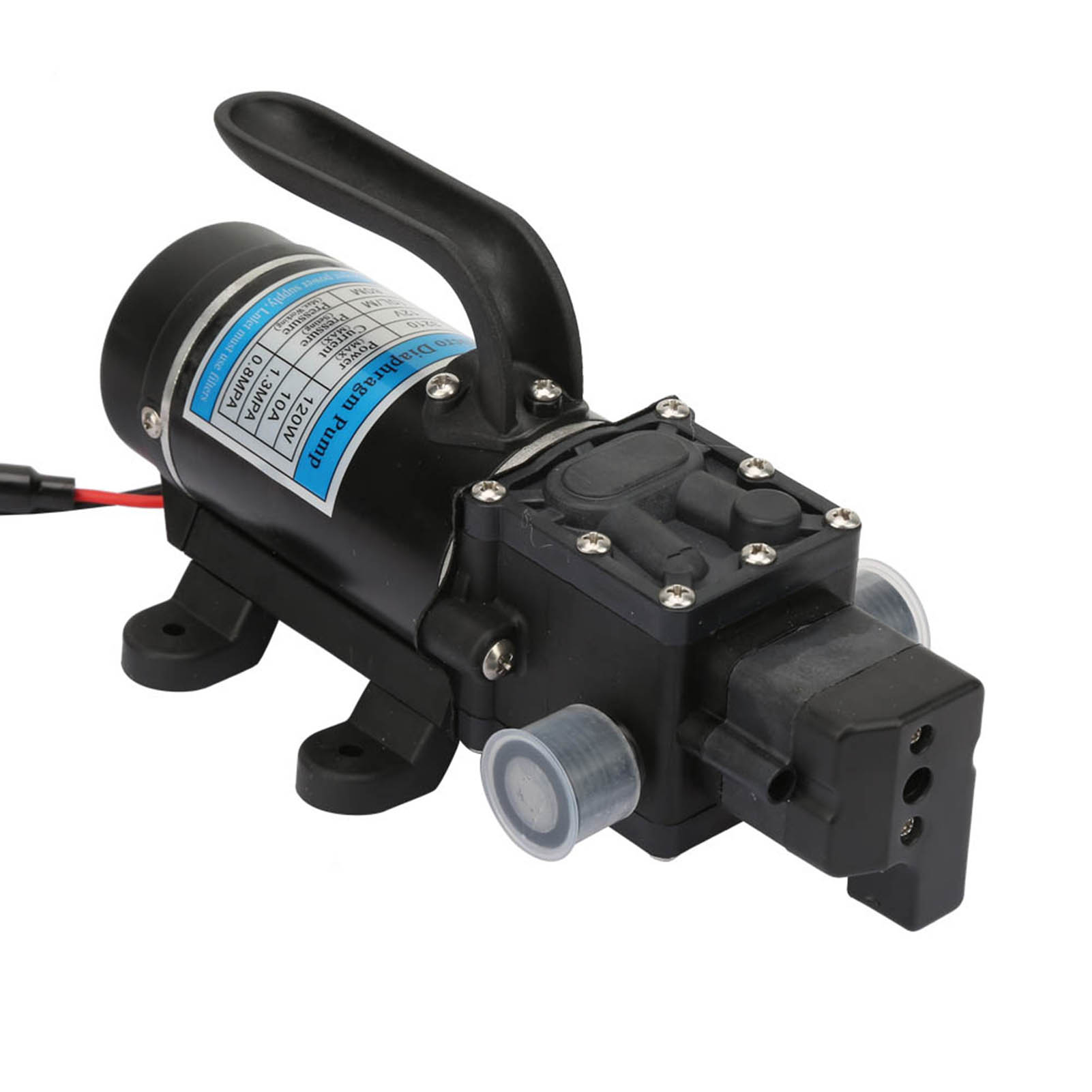 Elektrische Wasserpumpe, 120 W, 10 L/min, Selbstansaugende Membranpumpe Für Hochdruckreiniger, 12 V/10 A