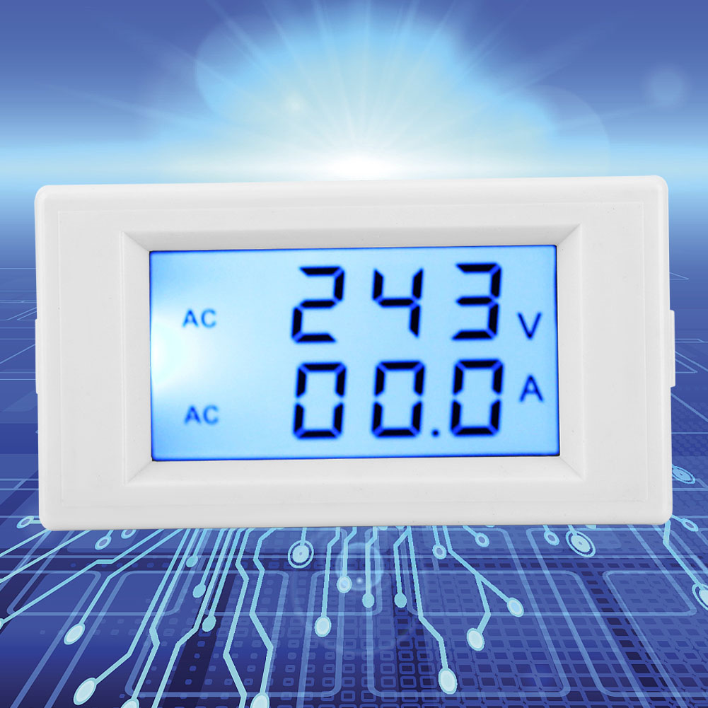 D69-2042 Voltmeter/amperemeter Mit Doppelanzeige, Wechselstrom 80–300 V, 0–50 A, 0–100 A, Mit Stromwandler, Weiß