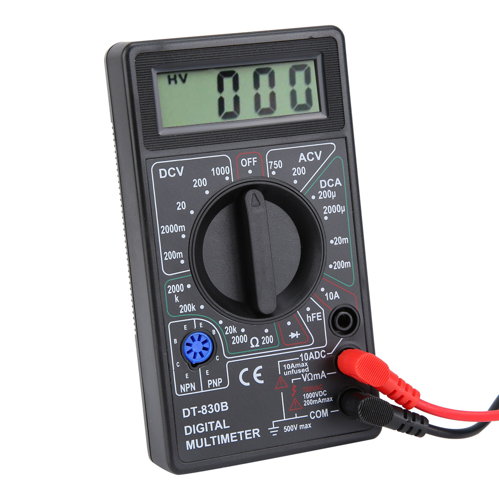 Dt-830b Multifunktions-digitalmultimeter Mit Lcd-anzeige, Tragbar, Ampere-, Volt- Und Ohm-tester, Schwarz