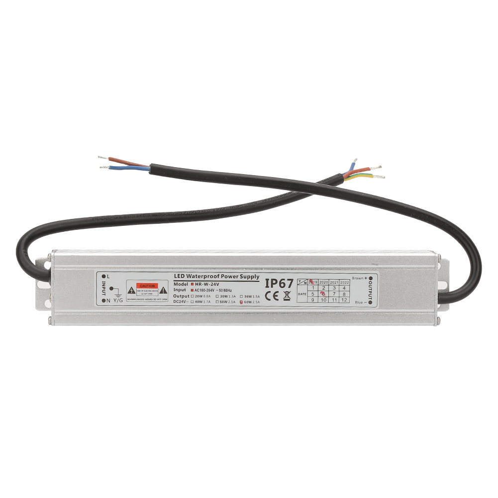 Ip67 Wasserdichtes Aluminiumgehäuse, Led-netzteil-treibertransformator, Ausgang 24 V 60 W 2,5 A