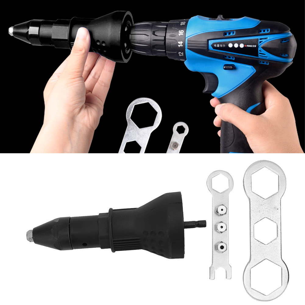 Adapter Für Elektrische Nietpistole, Nietwerkzeugset, Nietbohrer-innenadapter 2,4-4,8 Mm (schwarz)