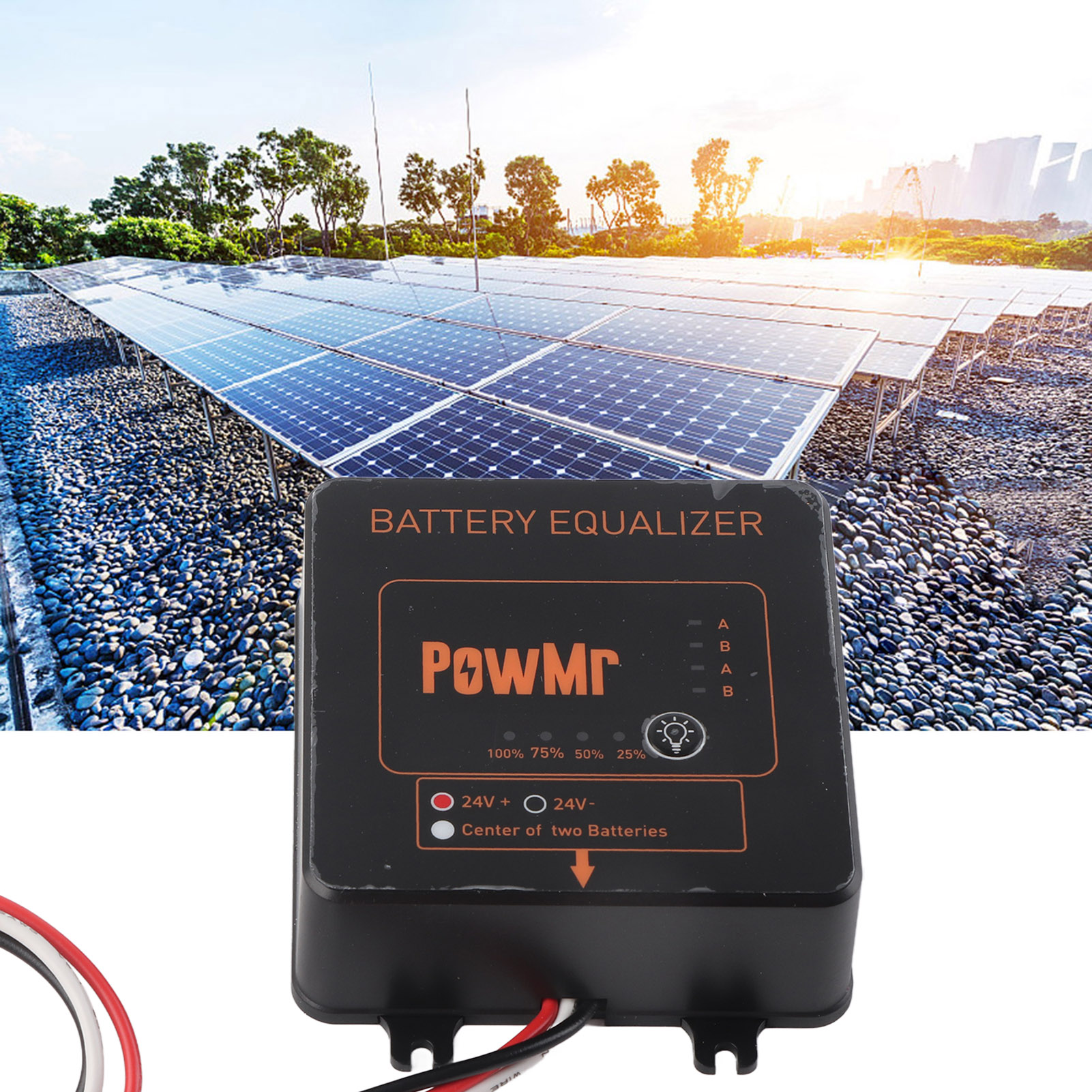 Batteriebalancer, Schwarzer Solarpanel-systembalancer Mit Verpolungsschutz, 2 X 12 V