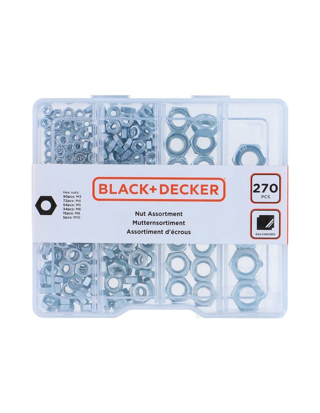 Nuss-Sortiment 270-teilig Black+Decker