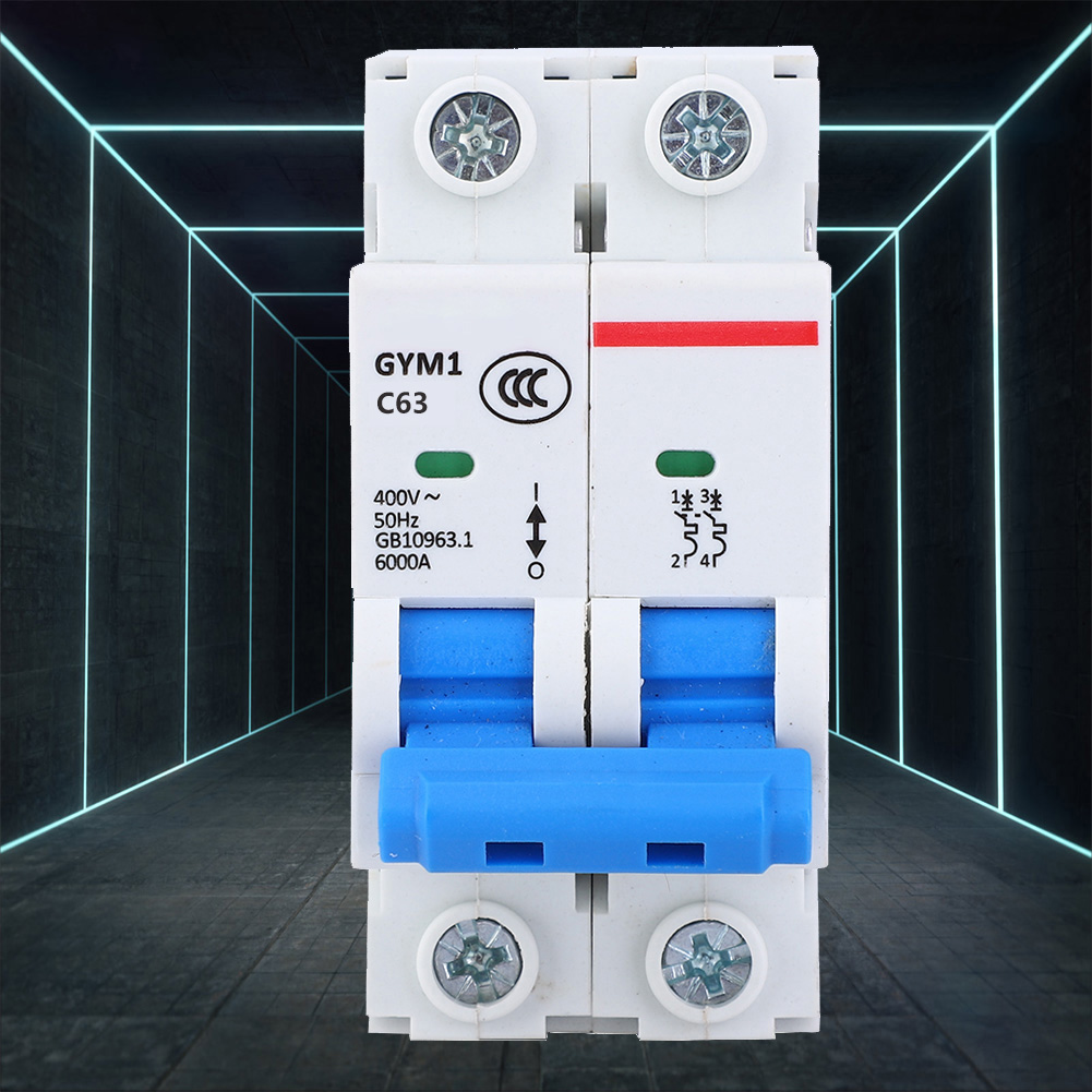 Gym1-dz47s Kleiner 2-poliger 400-v-ac-miniatur-leistungsschalter Ip20 63 A