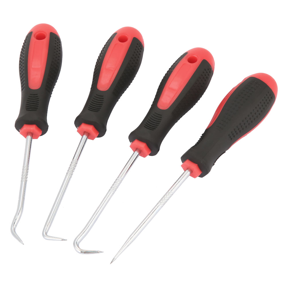 4-teiliges Set Bestehend Aus Einem Langen Plektrum Und Einem Haken Zum Entfernen Von Öldichtungen, Dichtungen, Schläuchen Und O-ringen.
