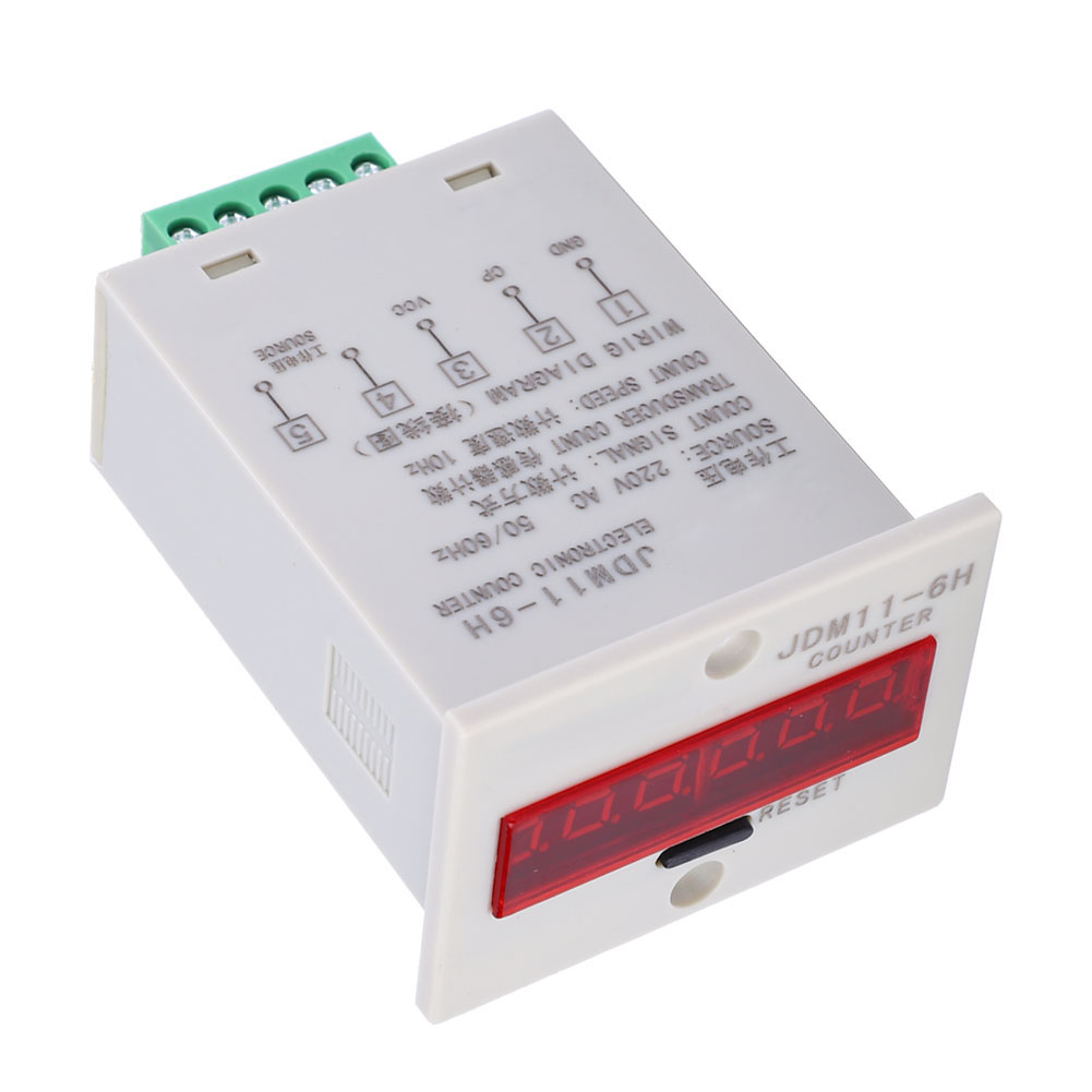 Jdm11-6h Elektronischer Zähler, 6-stellig, Led-digitalanzeige, Zählerrelais, Sender, Zählspannung 220 V Ac