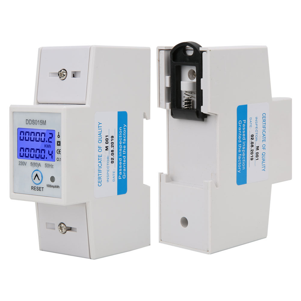 Wattstundenzähler Dds015m Mit Digitalanzeige, Einphasiger Stromzähler Mit Reset-funktion, 230 V