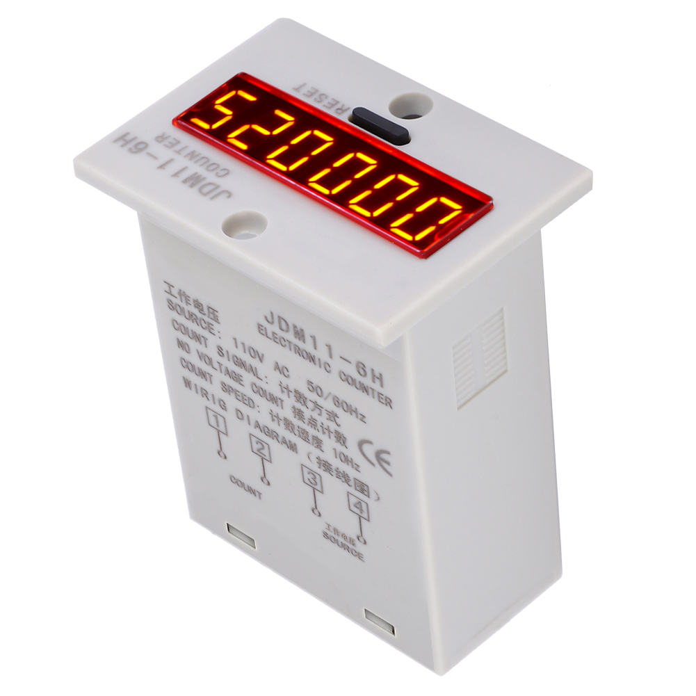 Spannungsmesser Jdm11-6h Ohne Spannungsanzeige, 6-stellige Elektronische Led-digitalanzeige, Zählerrelais, 110 V Wechselstrom