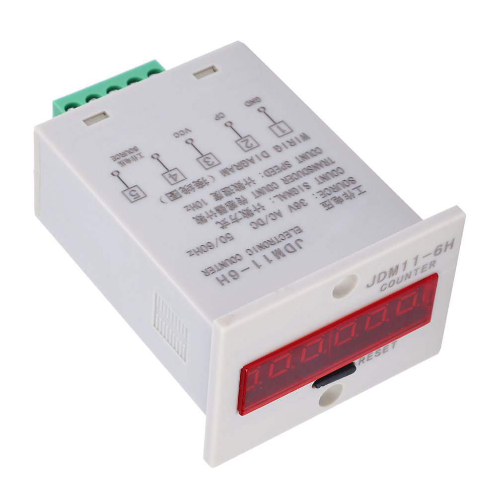 Jdm11-6h Elektronischer Zähler, 6-stellig, Led-digitalanzeige, Zählerrelais, Sender, Zähler, Ac/dc 36 V