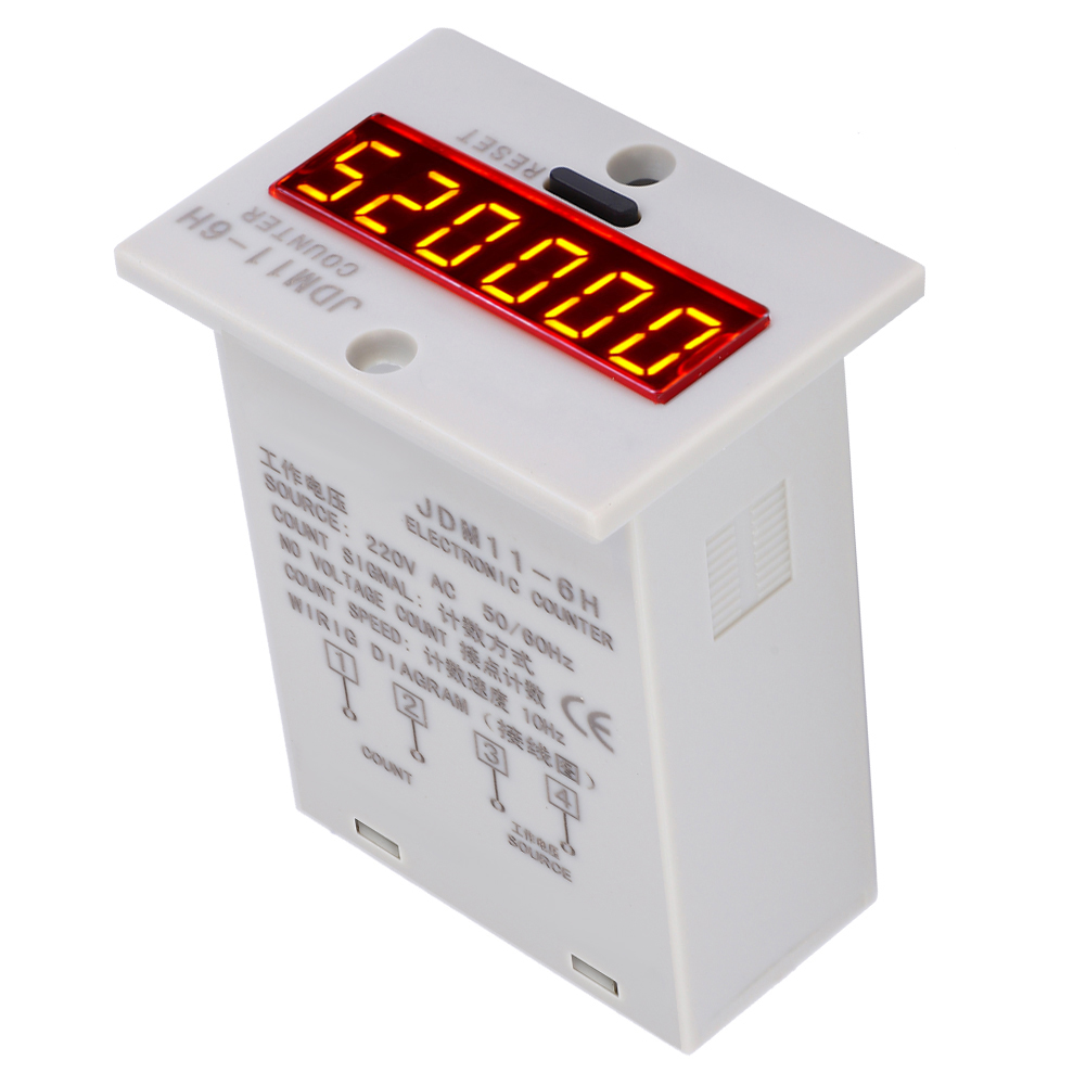 Spannungsmesser Jdm11-6h Ohne Spannungsanzeige, 6-stellige Elektronische Led-digitalanzeige, Zählerrelais, 220 V Wechselstrom