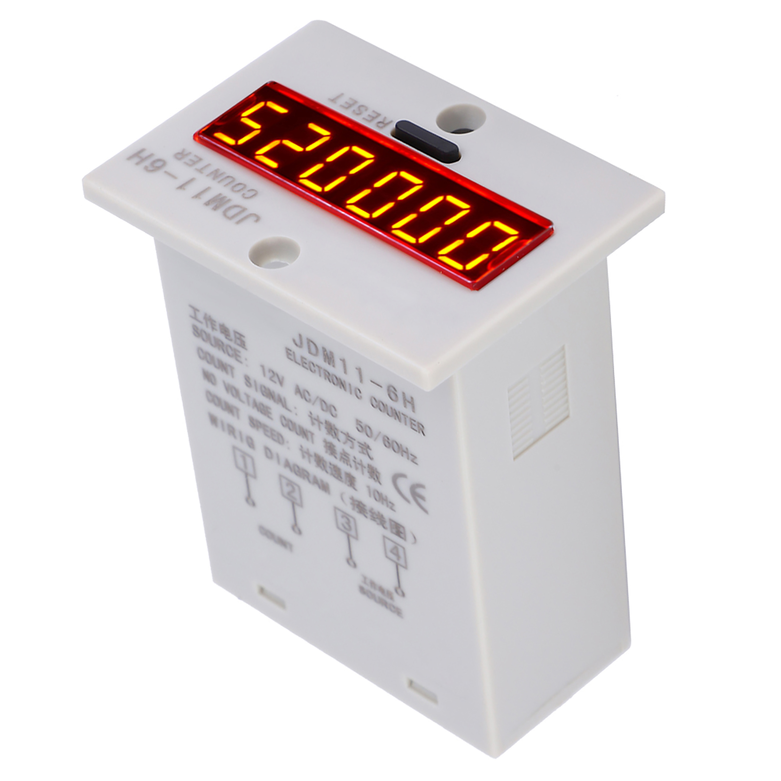 Spannungsmesser Jdm11-6h Ohne Spannungsanzeige, 6-stellige Elektronische Led-digitalanzeige, Zählerrelais, Ac/dc 12 V