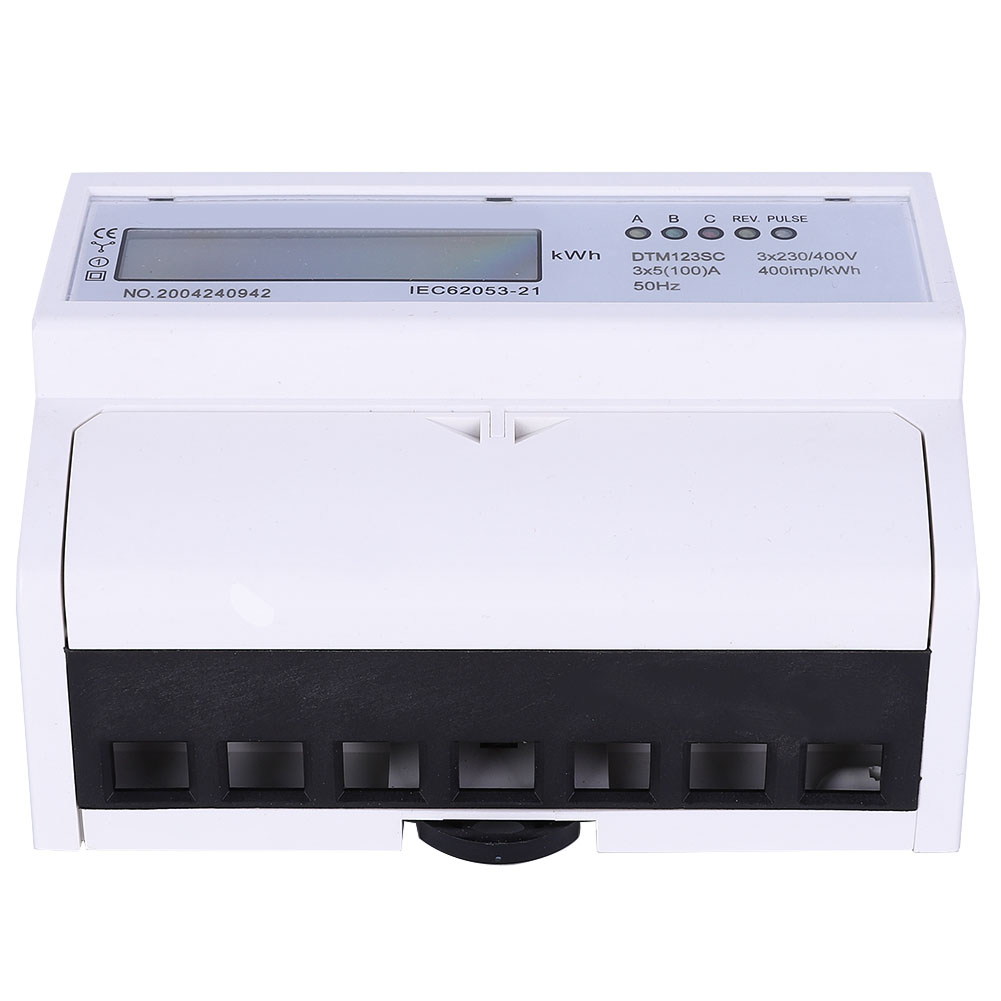 Digitaler Energieverbrauchszähler (230/400 V, 5–100 A), 3-phasig, Kwh-zähler Mit Lcd-anzeige