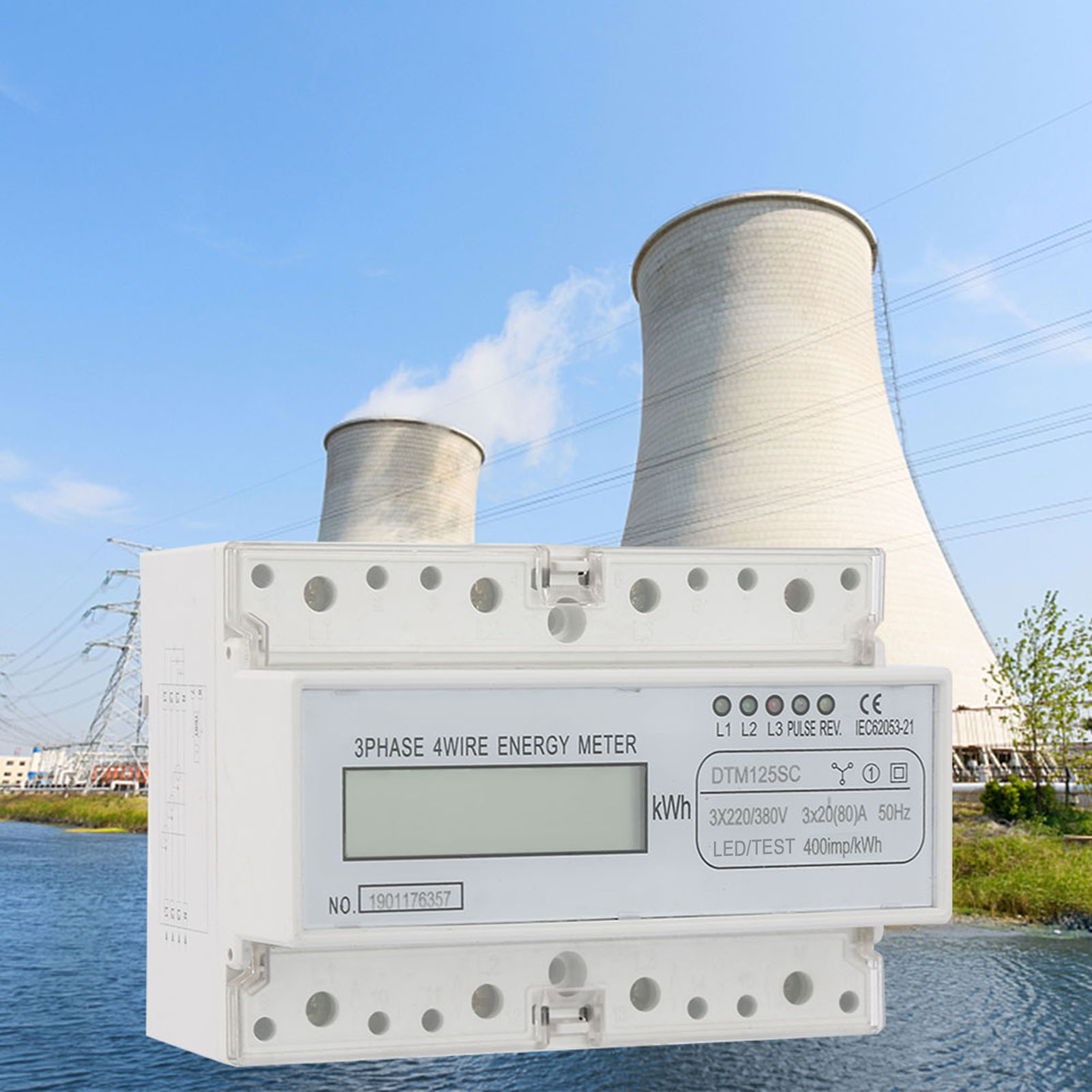 Digitaler Energieverbrauchszähler (220/380 V, 20–80 A), 3-phasig, Kwh-zähler Mit Lcd-anzeige