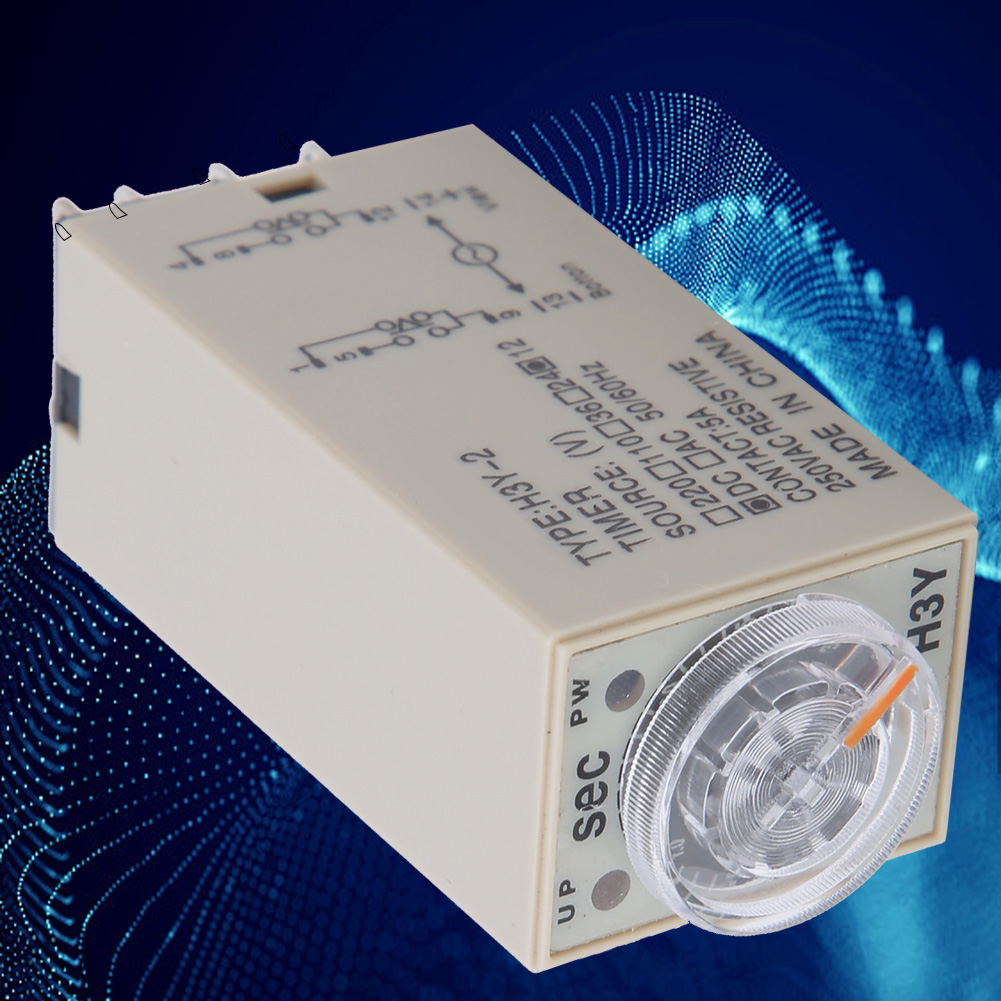 8-poliges Zeitrelais H3y-2, Verstellbarer Transparenter Drehknopf, Haushaltsgeräte, Elektrische Geräte, 0–3 S, 220 V Wechselstrom