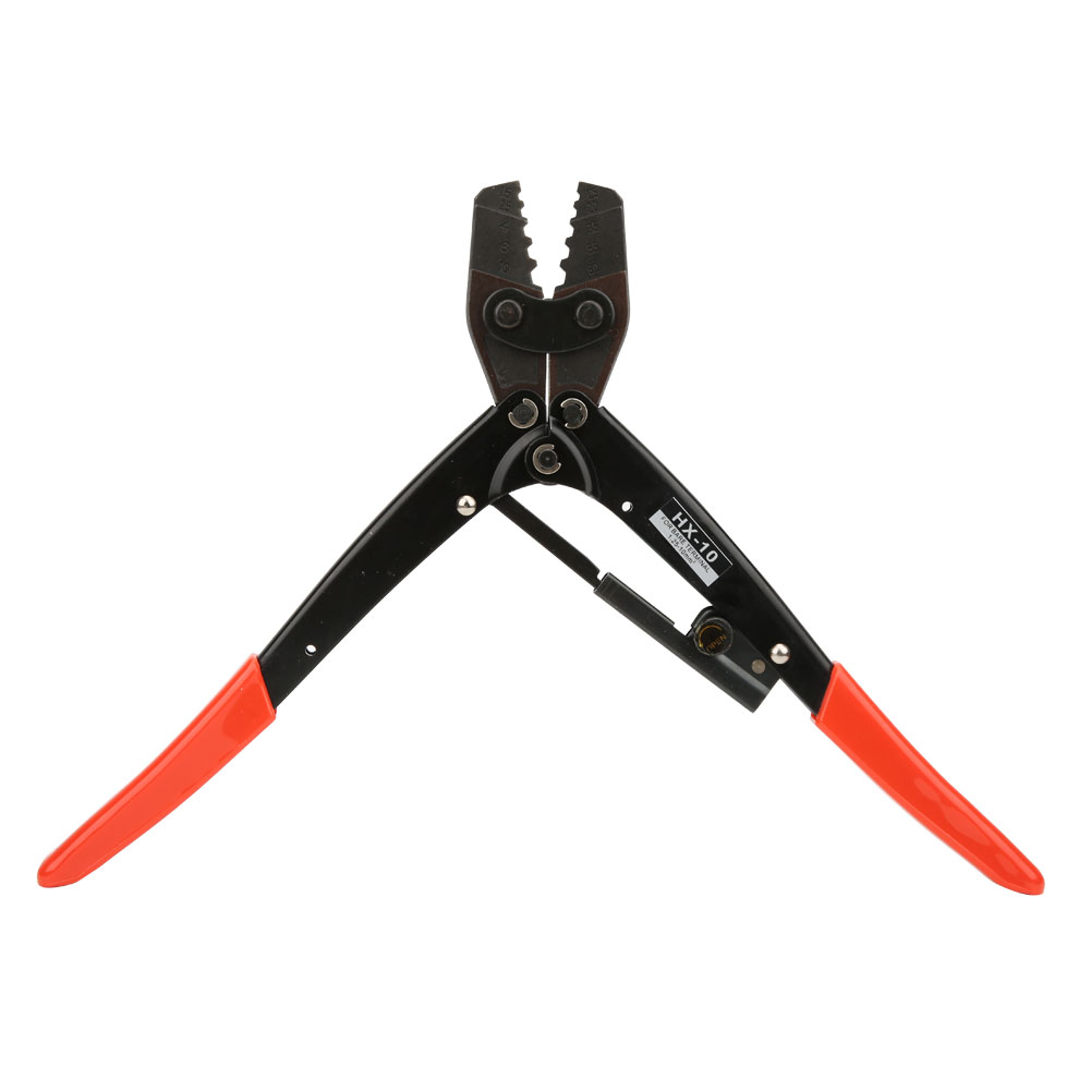 Hx 10 Crimpzange Aus Kohlenstoffstahl Mit Ratschenfunktion Für Drahtanschlüsse (1,25–10 Mm Awg10-6), Roter Griff