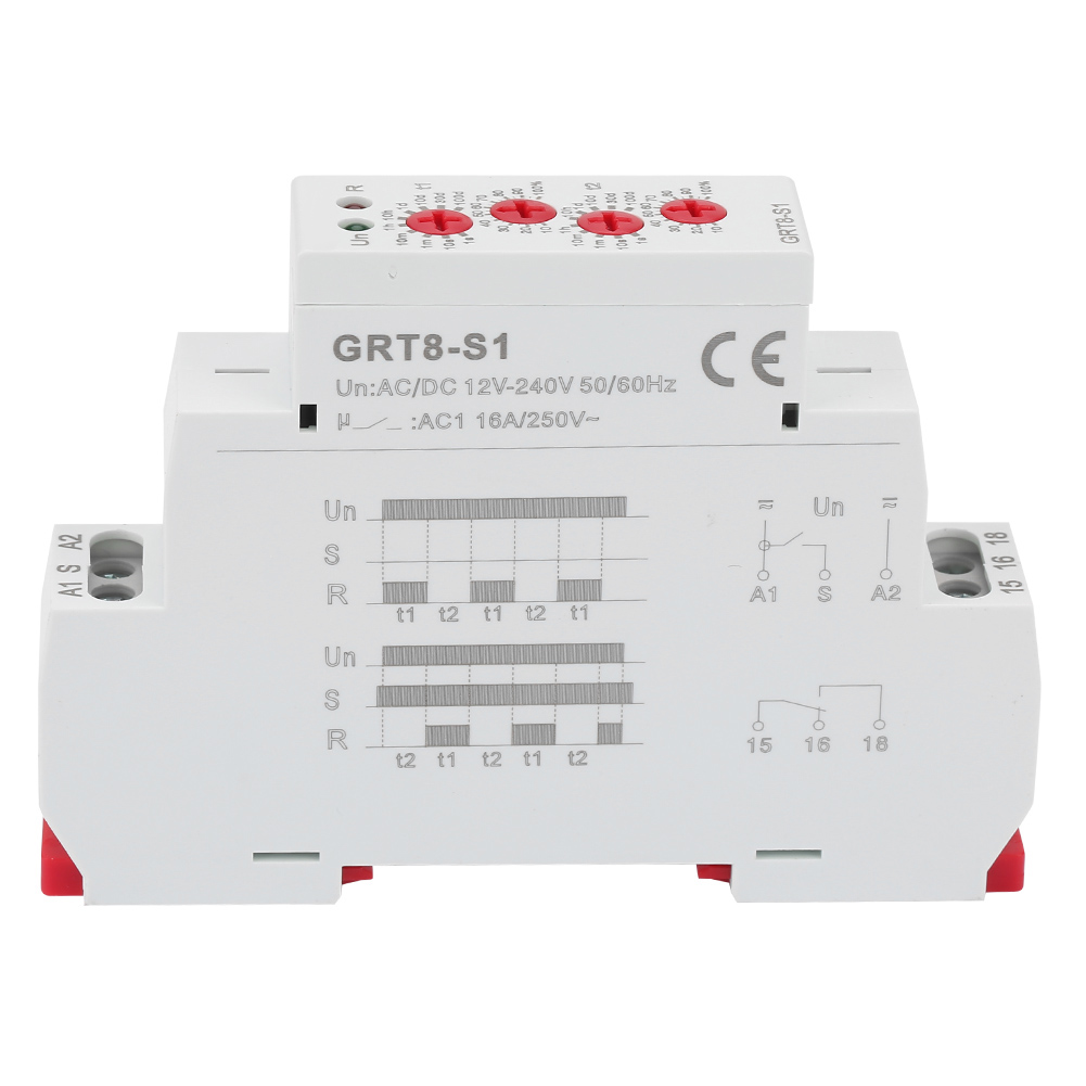 Grt8-s1 Mini-asymmetrischer Zyklustimer Ein/aus Wiederholungszykluszeitrelais Ac/dc 12-240v