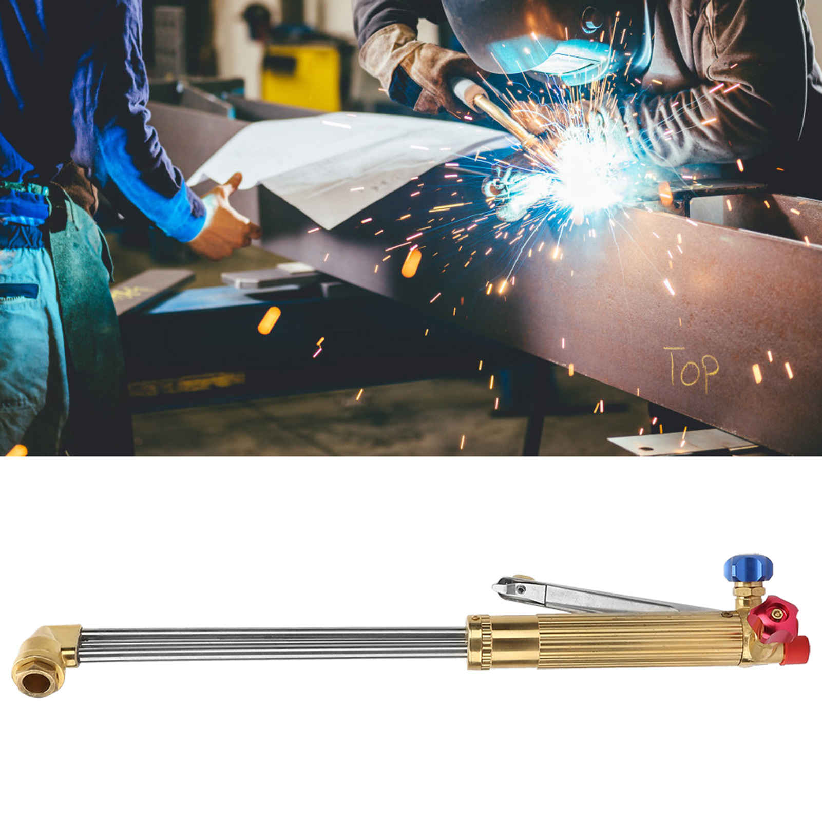 Edelstahl-autogenschneidbrenner Mit Ausbalanciertem Druckgriff Und Gasblasrohr (50 Cm)