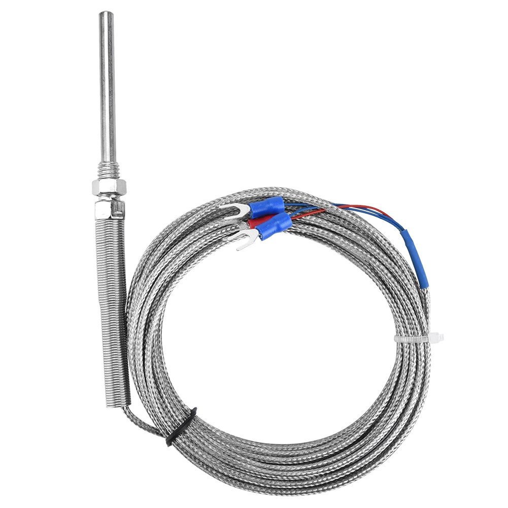 M8-gewinde Pt100 Platin-widerstandsthermoelement, 50 Mm Sonden-temperatursensorkabel 0-400℃ (5 M)