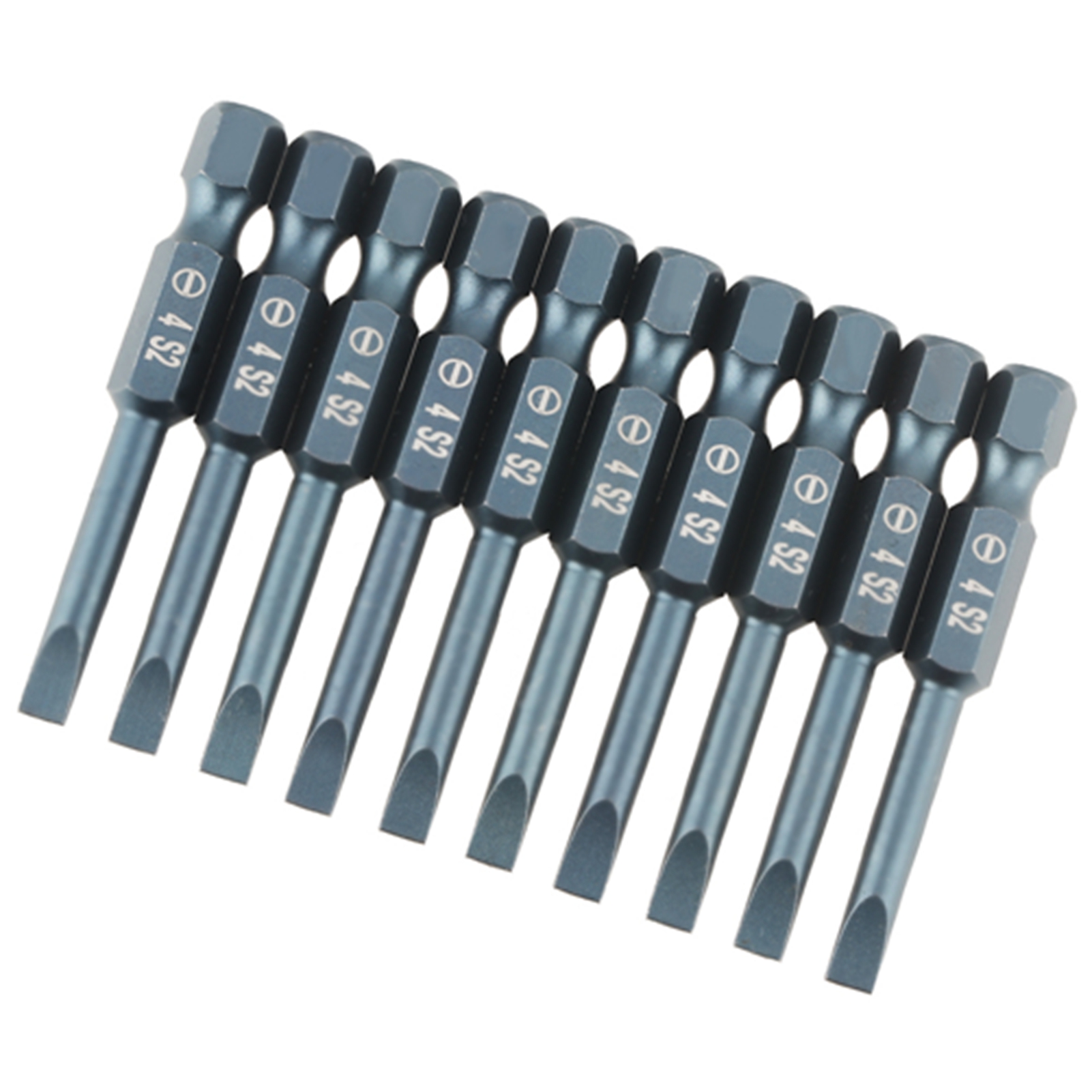 10-teiliges Set Geschlitzter Spritzeneinsätze Aus S2-legierungsstahl, 1/4-zoll-sechskantschaft, 50 Mm, K6,3 X 50 X Sl4 Mm