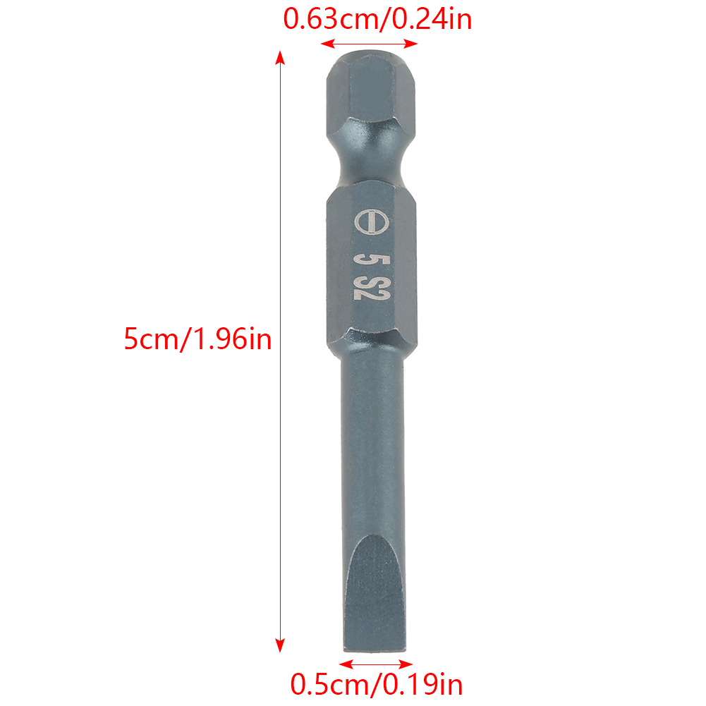 10-teiliges Set Geschlitzter Spritzeneinsätze Aus S2-legierungsstahl, 1/4-zoll-sechskantschaft, 50 Mm, K6,3 X 50 X Sl5 Mm