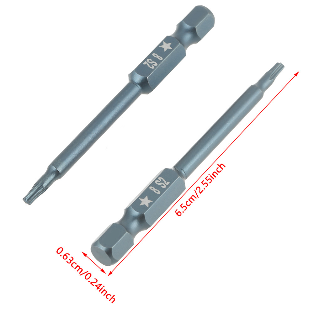10-teiliges 1/4-zoll-sechskantschraubendreher-bit-set (65 Mm), Aus S2-legierungsstahl (5-stern) H6.365ts8
