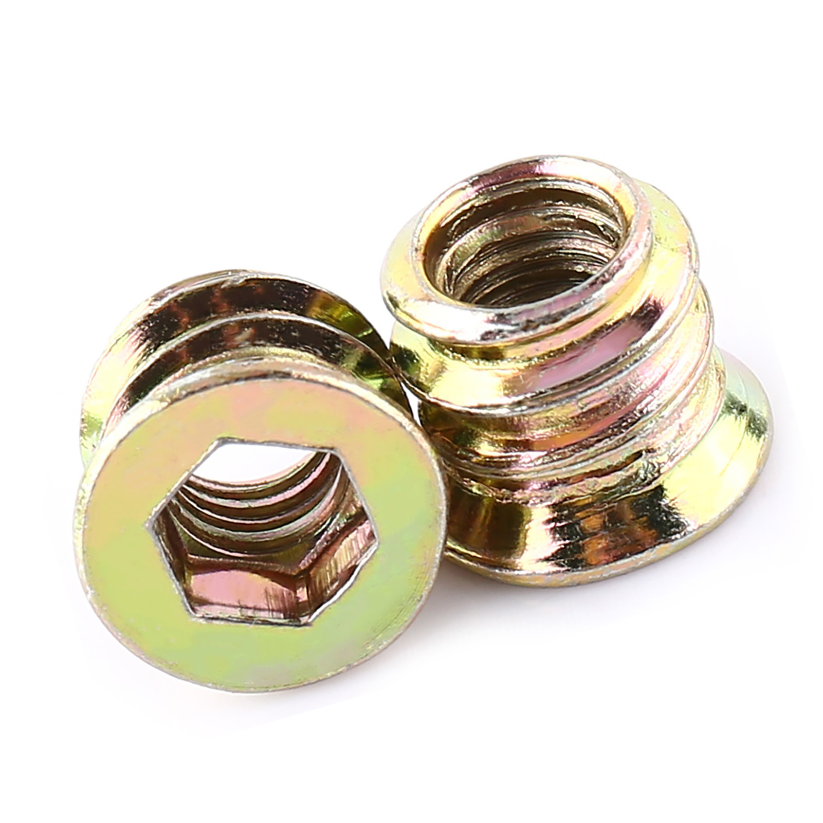 Sechskant-möbelmutter Aus Verzinktem Kohlenstoffstahl Mit Holzeinsatz (m6 10 Mm)