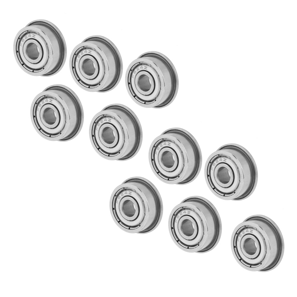 10 Stück F624zz Doppelt Abgedichtete Miniatur-flanschkugellager 4x13x5 Mm