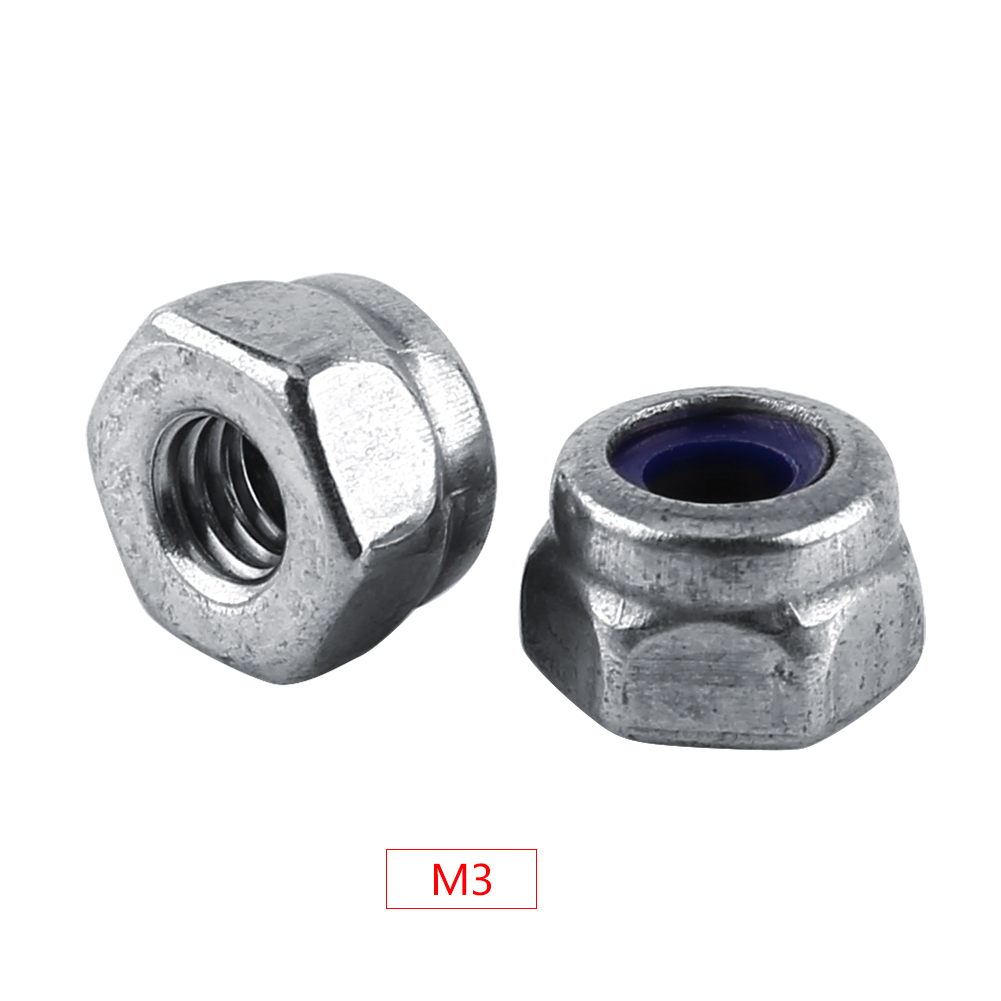 Din985 Nylon-sicherungsmutter, Verhindert Lösen, Metrisch, Edelstahl 304 (m3, 100 Stück)