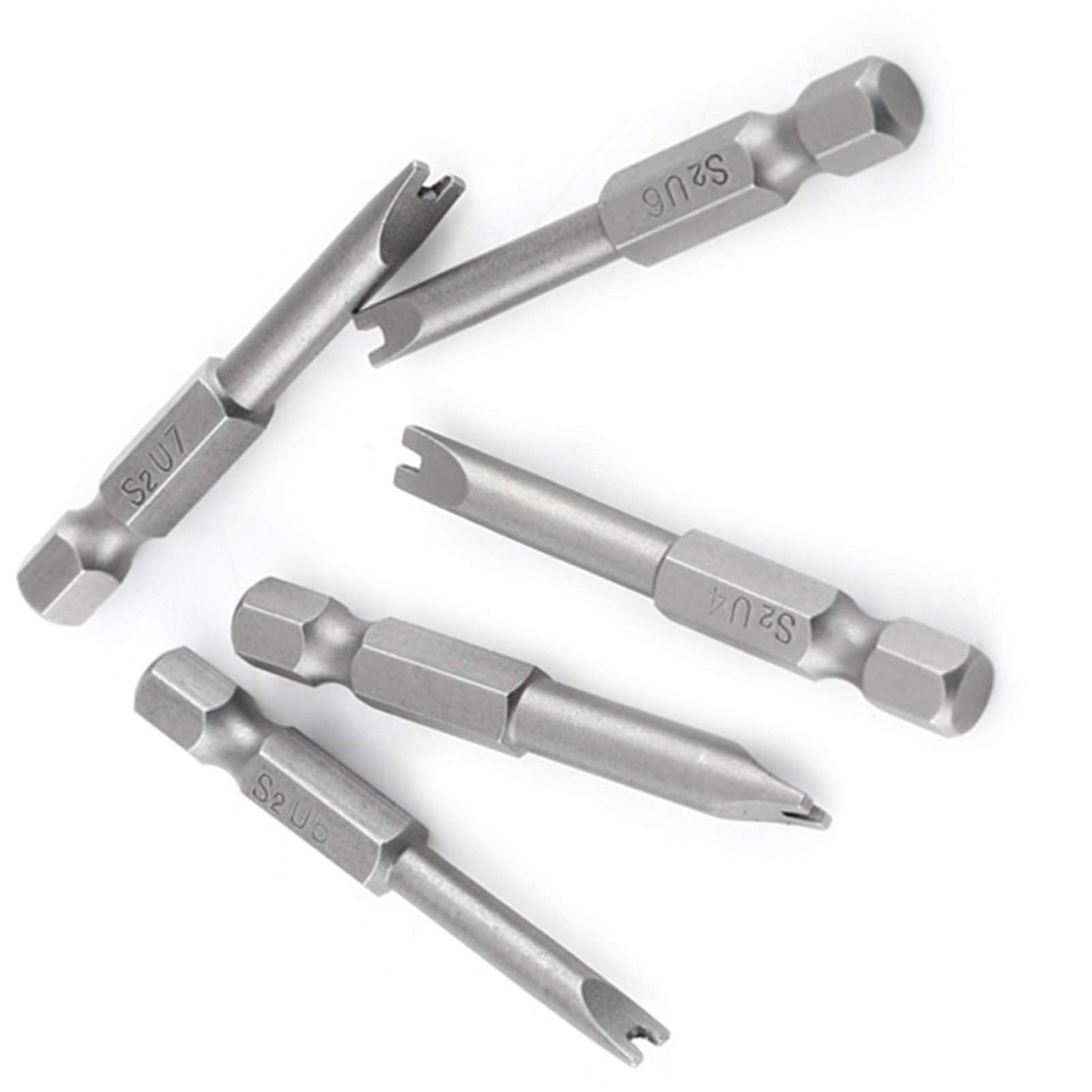 5-teiliges Magnetisches Schraubendreher-bit-set Aus S2-legierungsstahl, 50 Mm Lang, 1/4"-sechskantschaft, U-förmig