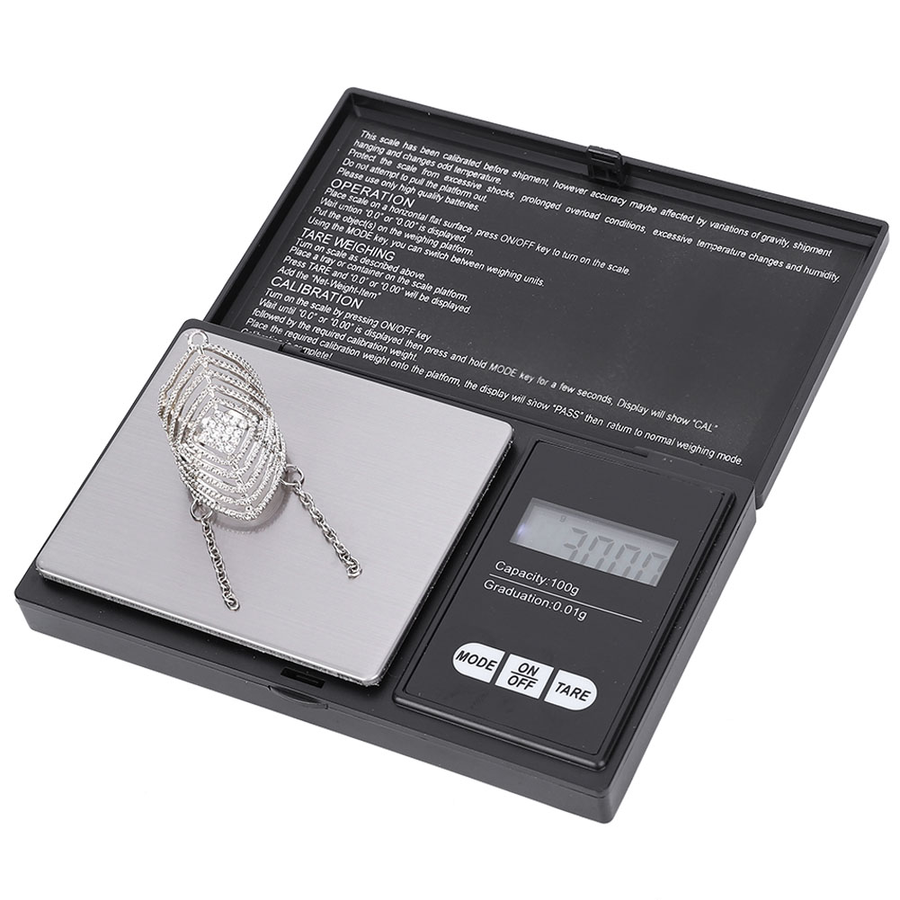 Kompakte Taschenwaage Mit Präziser Digitaler Led-anzeige Für Gold-, Silber- Und Diamantschmuck (100 G/0,01 G)