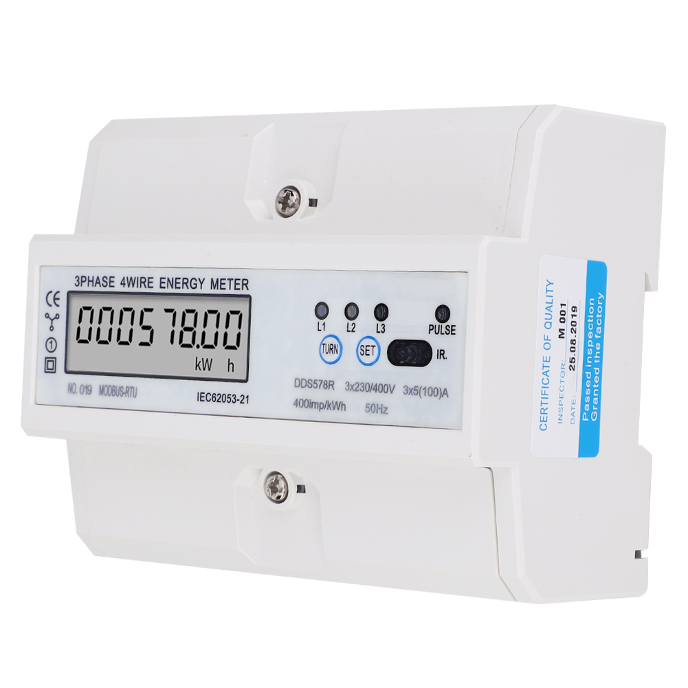 3-phasen-4-leiter-digital-lcd-kwh-zähler, Din-schienen-wattmeter, Stromzähler Mit Rs485-schnittstelle