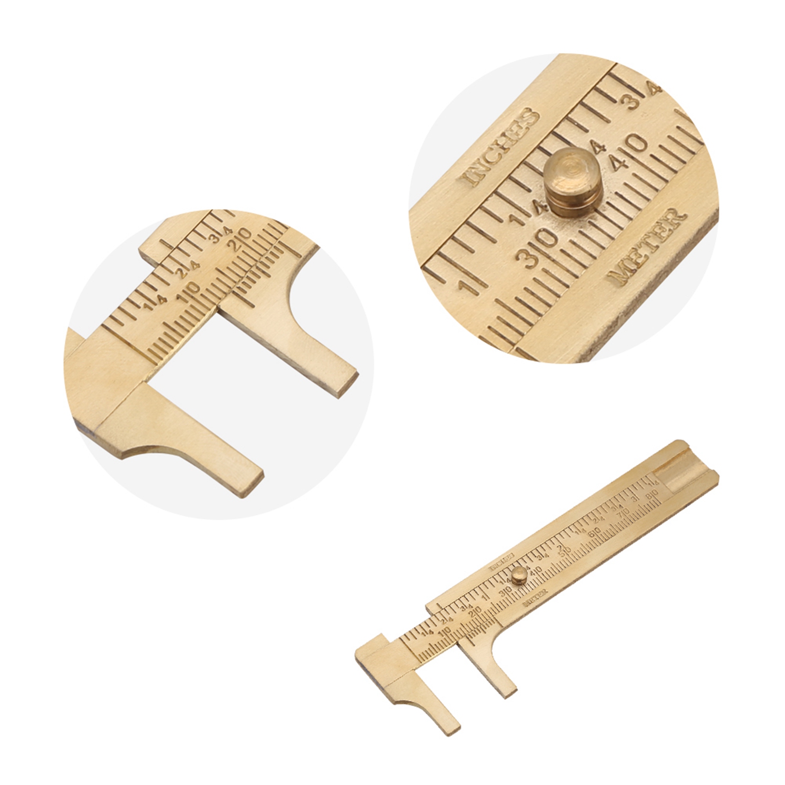 1 Messing-messschieber, Nonius-messschieber, Messwerkzeug, Doppelskala Mm/zoll (80 Mm)