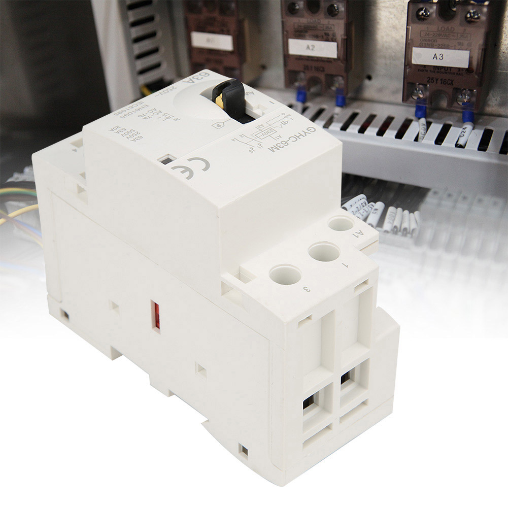2p 63a 220v 50hz Din-schienen-wechselstromschütz Für Den Hausgebrauch Mit Manuellem Steuerschalter (2 Normalerweise Offene Kontakte)