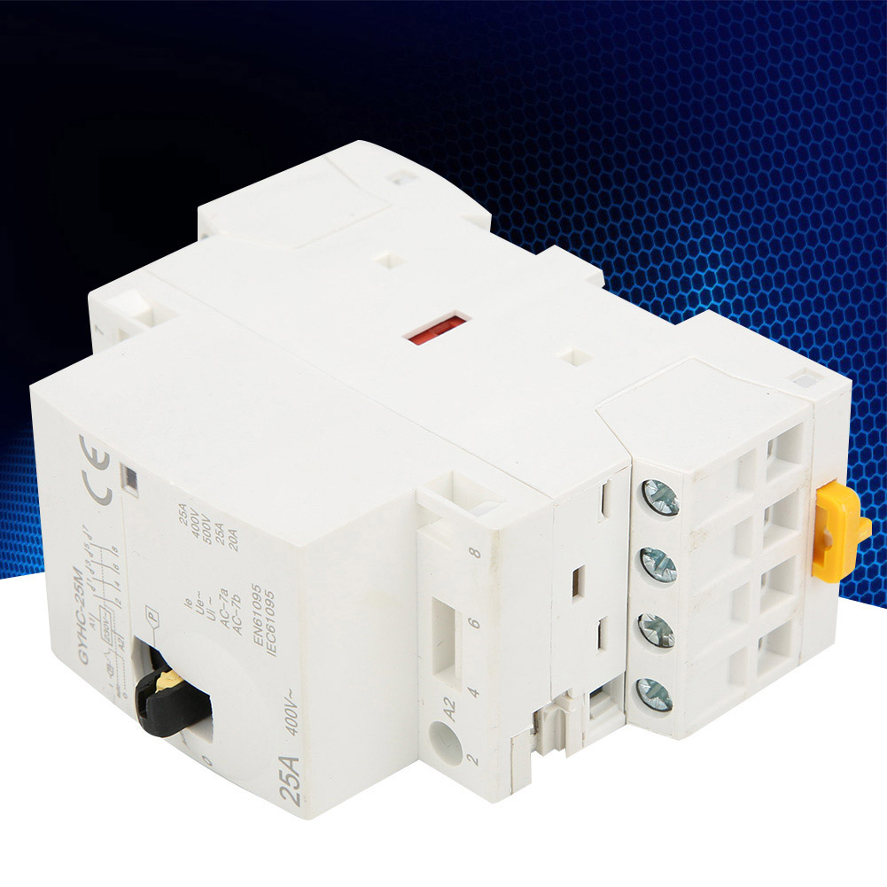 4p 25a 220v 50hz Din-schienen-wechselstromschütz Für Den Hausgebrauch Mit Manuellem Steuerschalter (4 Normalerweise Offene Kontakte)
