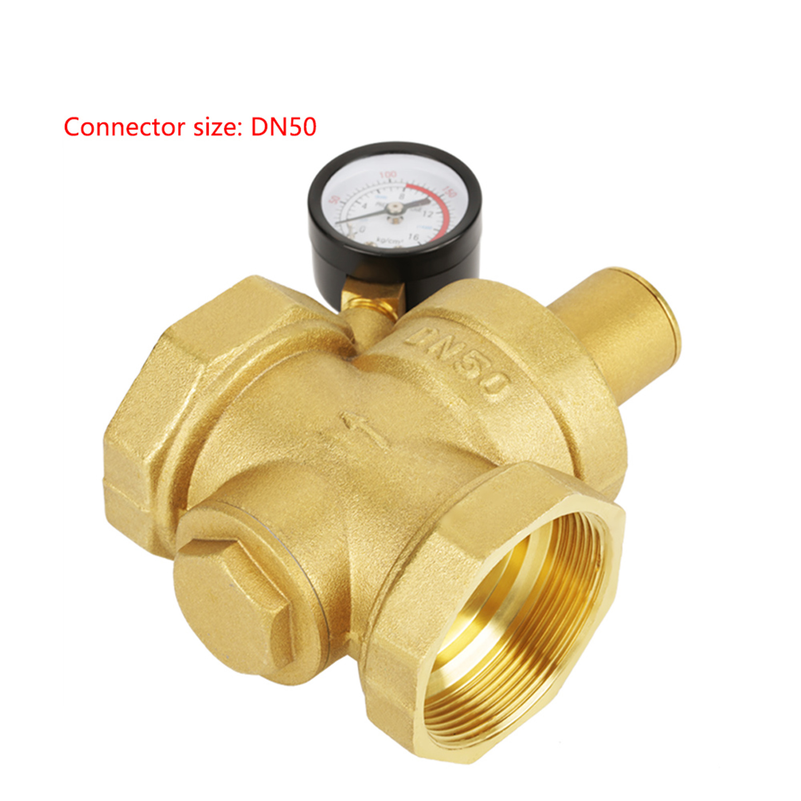 Bsp Dn50 Messing-wasserdruckminderungsventil Mit Einstellbarem Durchflussmesser