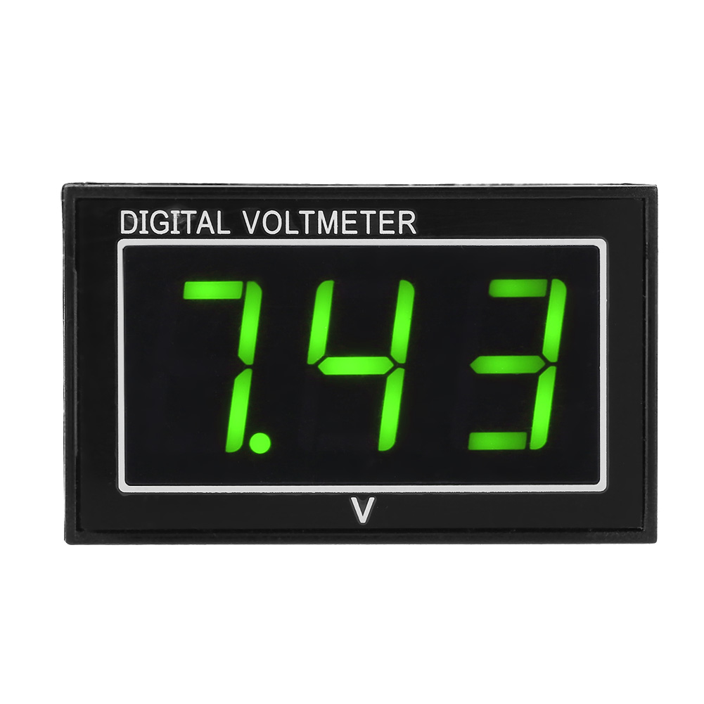 1 Stück Digitales, Wasserdichtes 0,56-zoll-led-voltmeter, Gleichspannungsmesser (5-130 V, Grün)
