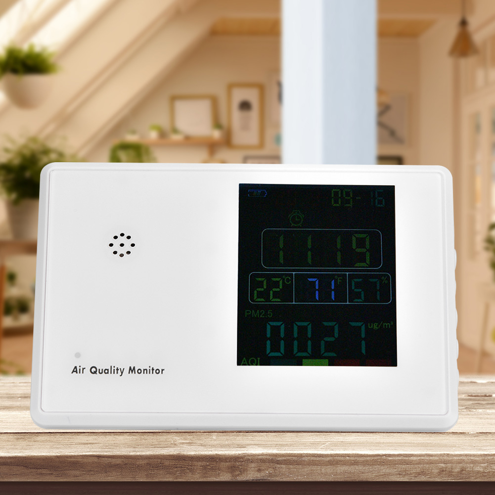 Multifunktionaler Formaldehyd-pm2,5-detektor, Kohlendioxid-luftqualitätsmonitor, Temperaturmessgerät Mit Wecker
