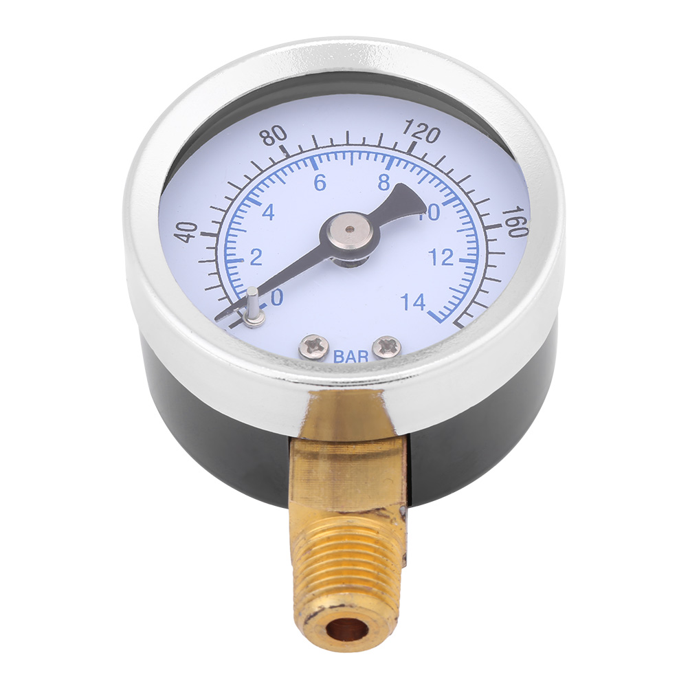 Hydraulisches Wasserdruckmessgerät (0–200 Psi / 0–14 Bar), 40-mm-zifferblatt, 1/8"-npt-anschluss