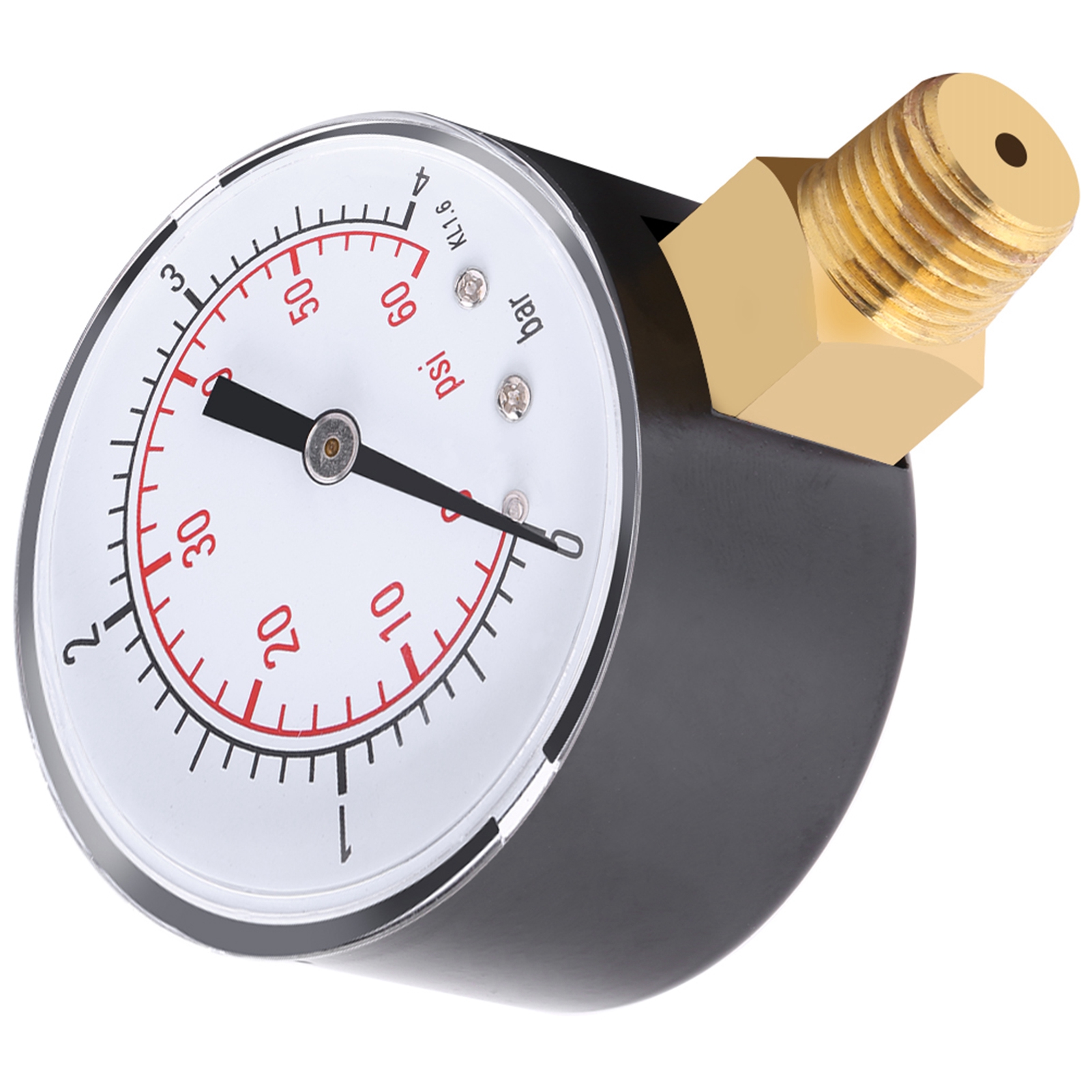 Mini-manometer Für Kraftstoff, Luft, Öl Oder Wasser, 0–4 Bar / 0–60 Psi, Npt